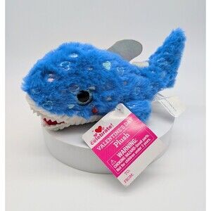 Walmart Blue Plush Shark Stuffed Animal Toy 9" Valentine's Day